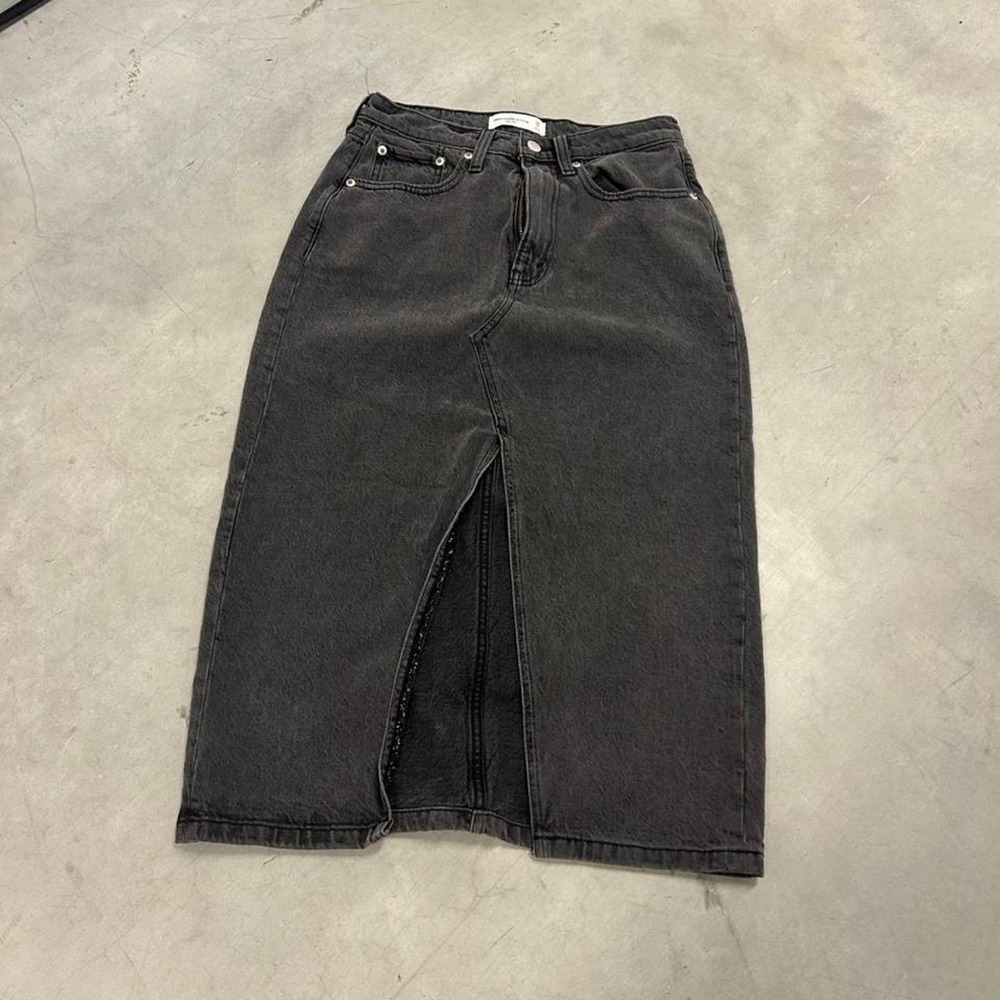 Abercrombie & Fitch black denim maxi skirt